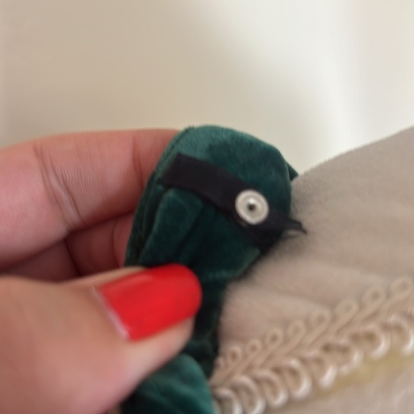 Lands' End Canvas Bohemian Green Velvet Ruched Sweetheart Mini Dress US Size 10 - Picture 5 of 10